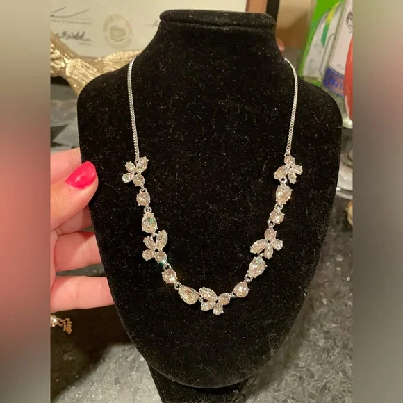 Givenchy Silver Mixed Crystal Statement Necklace - Picture 3 of 7